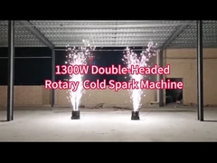 1300W 360 rotação movendo dupla dupla cabeça Sparkler frio giratório estágio máquina de faísca fria
