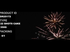 22 tiros 350g bolo fogos de artifício 1,4g Un0336 fogos de artifício com várias formas