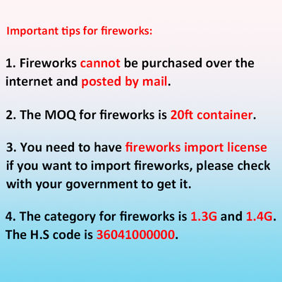 Liuyang Fireworks Pyrotechnics Chinese Wholesale Fireworks Consumer Cake Fireworks