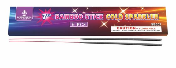 chuveirinhos do fumo de 170mm baixos fogos de artifício de bambu dos chuveirinhos do ouro da vara de 7 polegadas